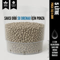 Saksı dibi drenaj ponza taşı 5 litre – 4-8 mm gözenekli volkanik tane