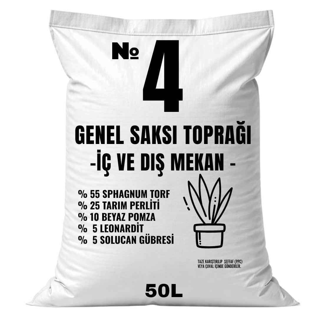 Genel saksı toprağı 50 litre – iç ve dış mekân bitkileri için karışım paketi (No 4)