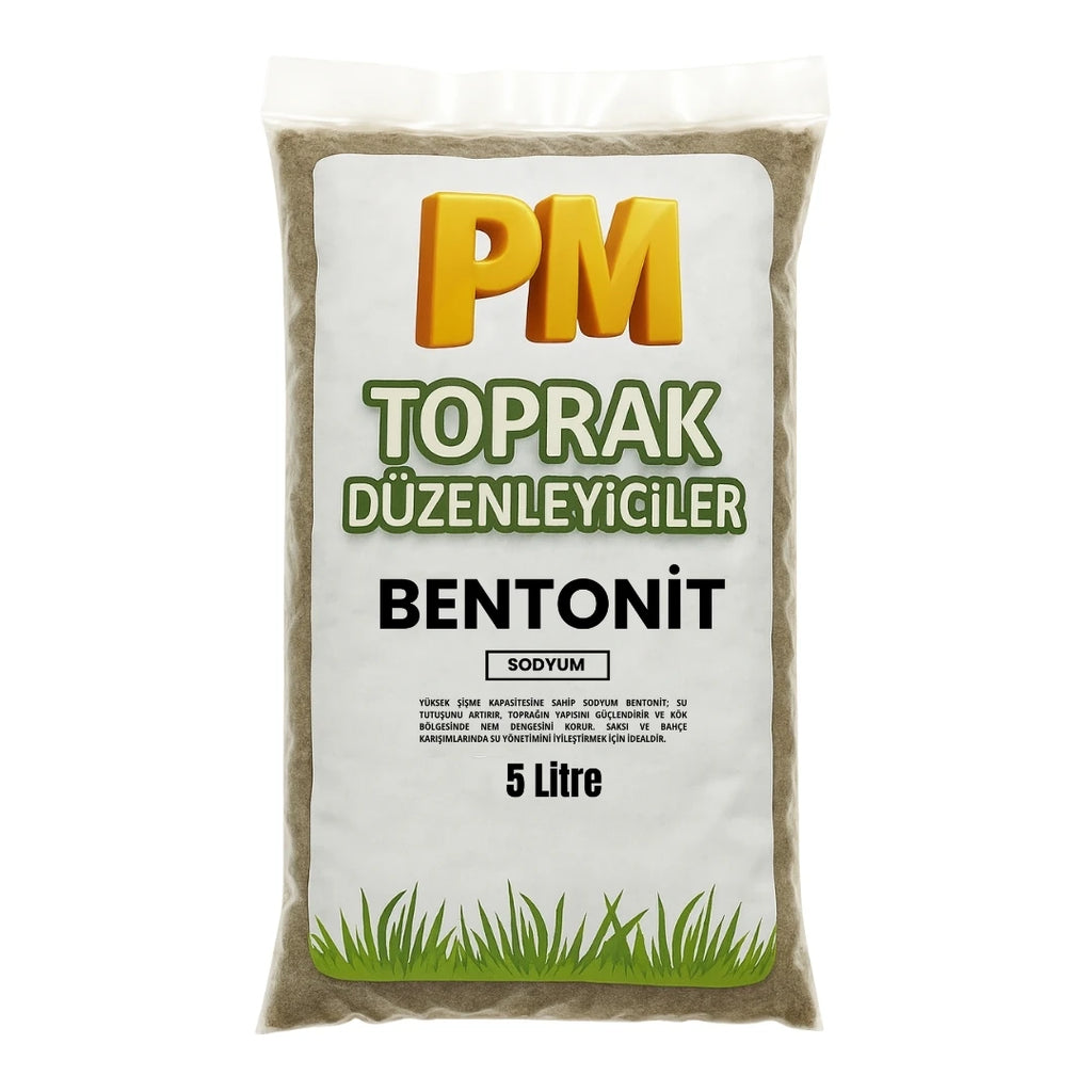 Sodyum bentonit kil – yüksek su tutma kapasiteli mineral, 5 litre ambalaj