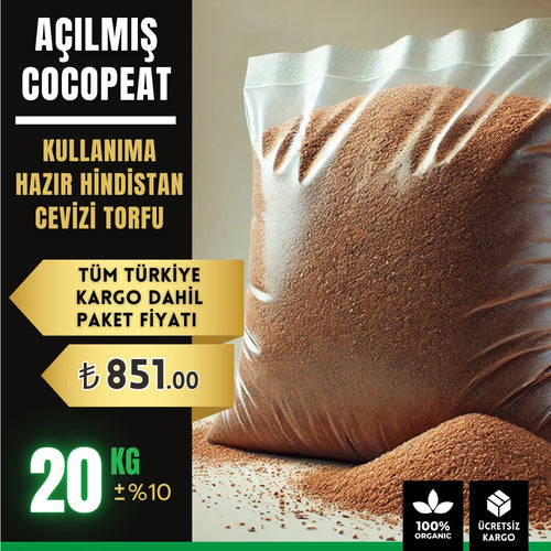 20 kg kullanıma hazır cocopeat torfu paketi – hindistan cevizi torfu