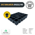 20'li kırılabilir puzzle pot – 235 cc kare gözlü, ayrılabilen fide kapları