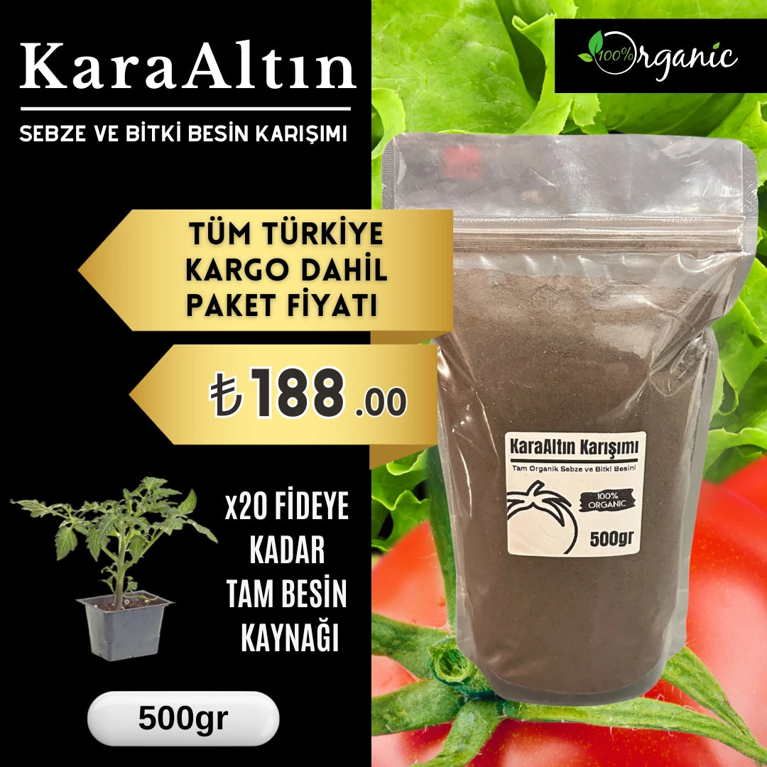 KaraAltın Karışımı 500 g – organik bitki besini ve leonardit içerikli toprak düzenleyici