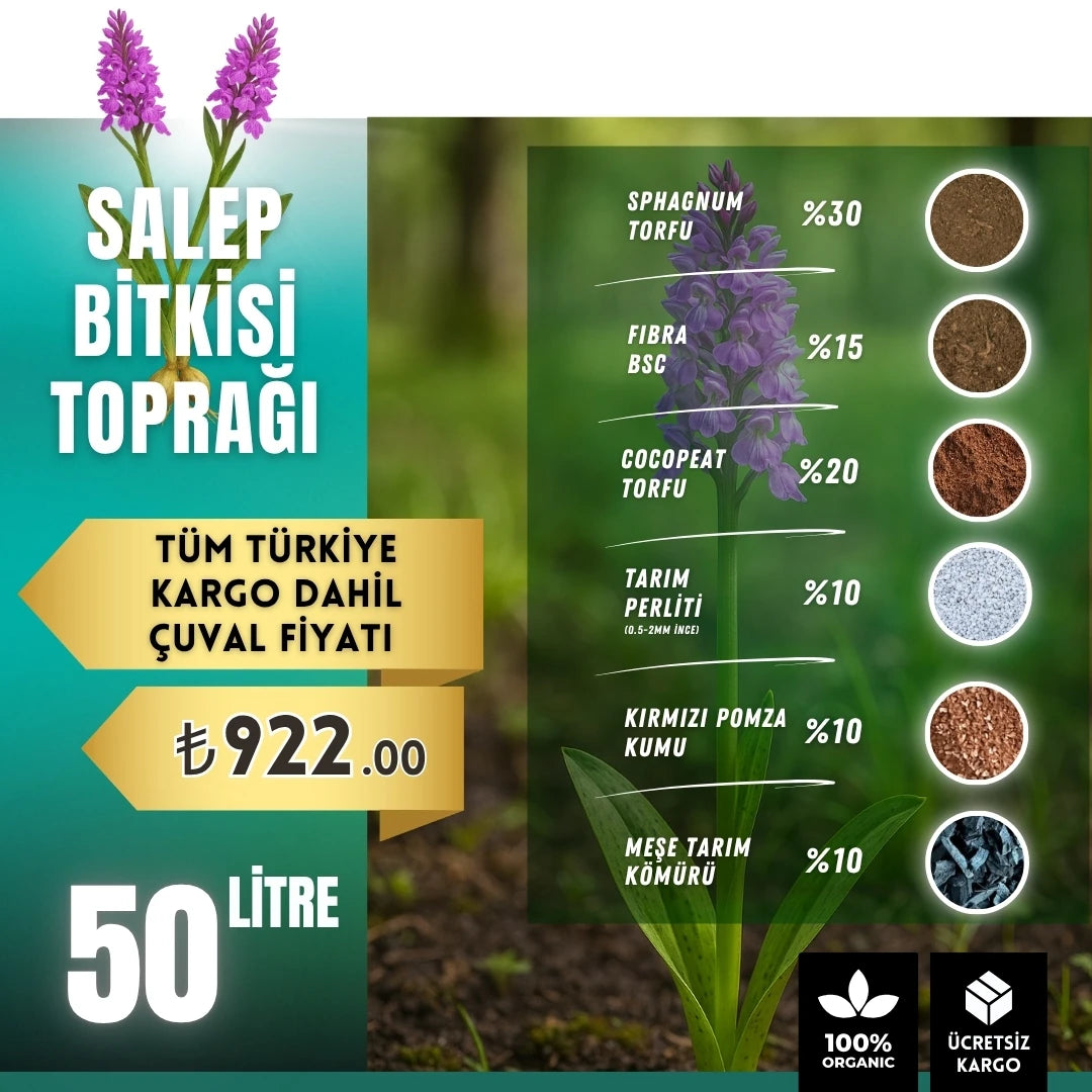 Salep bitkisi toprağı 50 litre – yüksek drenajlı karışım paketi