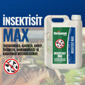 Chrysamed İnsektisit Max 2 litre – lacivert zeminli tanıtım görselinde beyaz kulplu bidon ve hedef haşere simgeleri