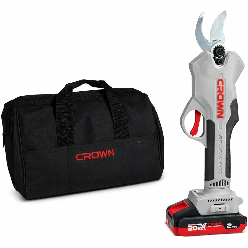 CROWN CT29001HX-2 TB 20V 2Ah 2 Akülü Dal Budama Makası (Taşıma Çantalı)