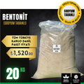 20 kg sodyum bentonit toz kil çuvalı – yüksek su tutma kapasiteli mineral