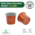 Üretim ve fide saksısı 2,75 litre – 19x13 cm geniş tabanlı plastik saksı