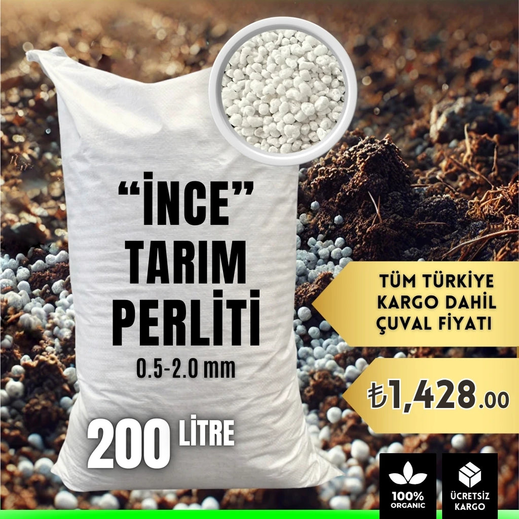 200 litrelik ince tarım perliti çuvalı – 0,5-2 mm beyaz granül perlit