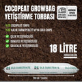 Cocopeat growbag yetiştirme torbası 18 litre – sera sıraları için 100 cm uzunluğunda