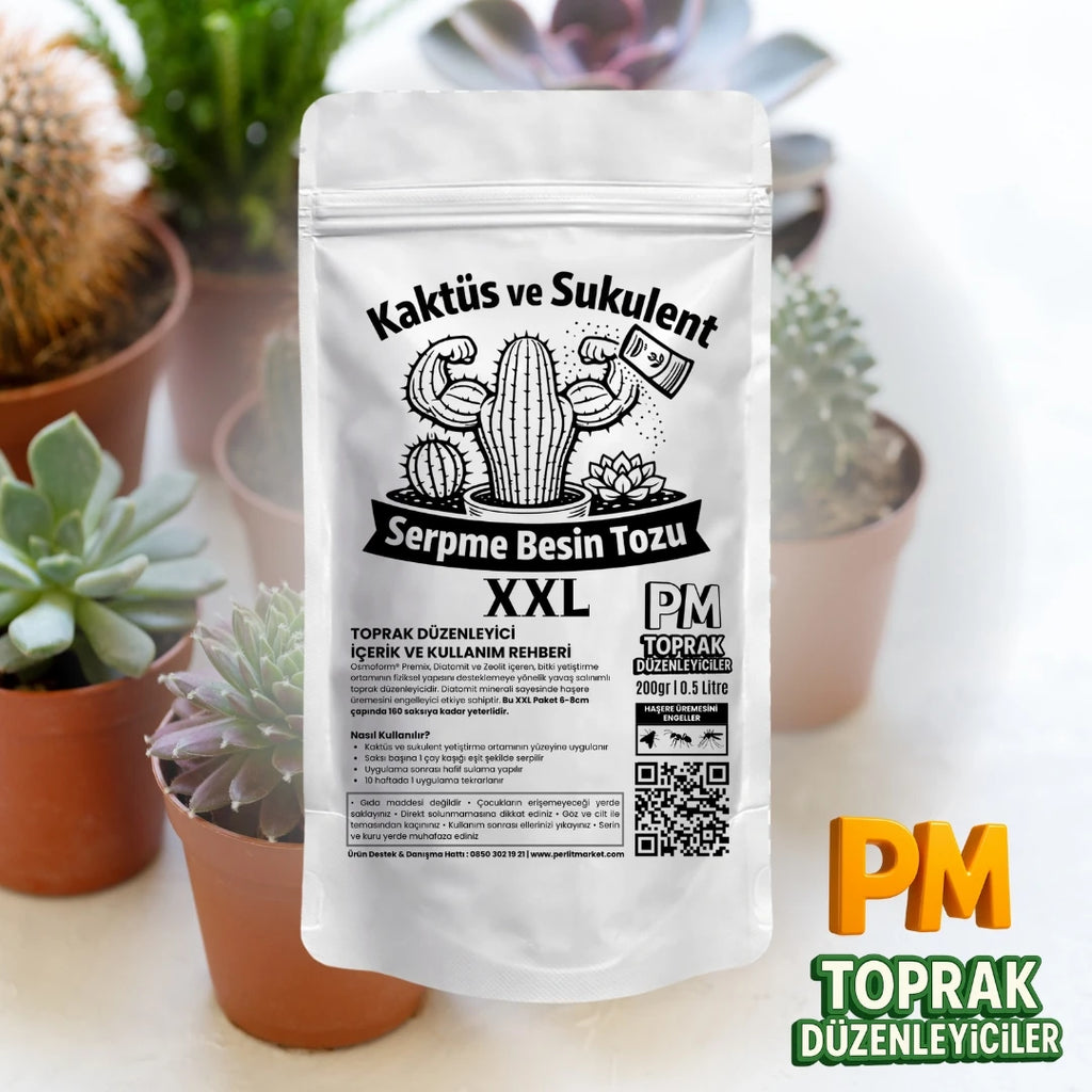 Kaktüs ve sukulent serpme besin tozu 200 g – XXL paket, 10 hafta etkili