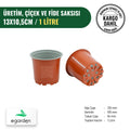 Üretim ve fide saksısı 1 litre – 13x10,5 cm plastik çiçek saksısı