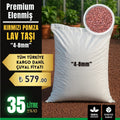 Premium elenmiş kırmızı pomza lav taşı 4-8 mm – 35 litrelik çuval