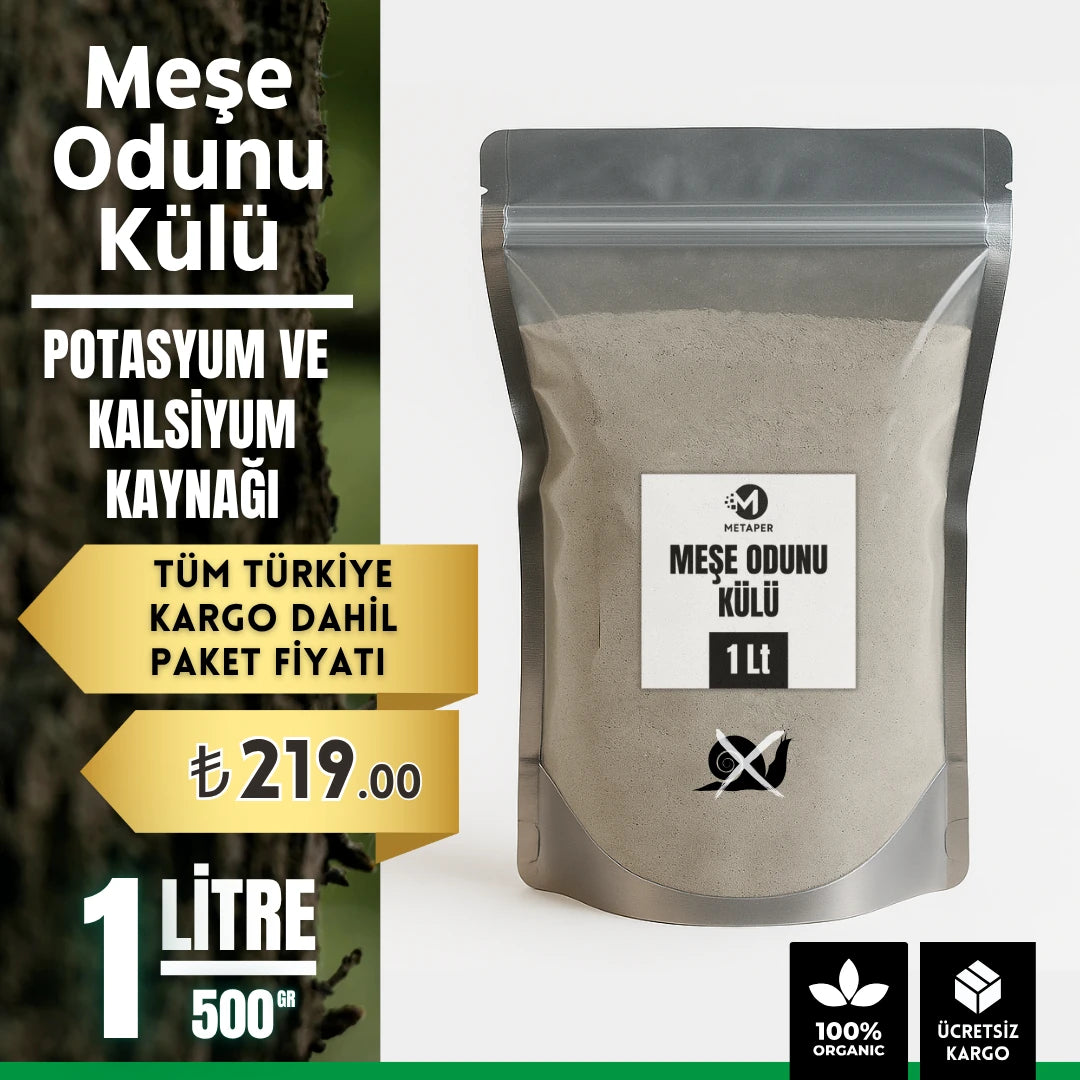 Meşe odunu külü 500 gr – potasyum ve kalsiyum kaynağı doğal katkı