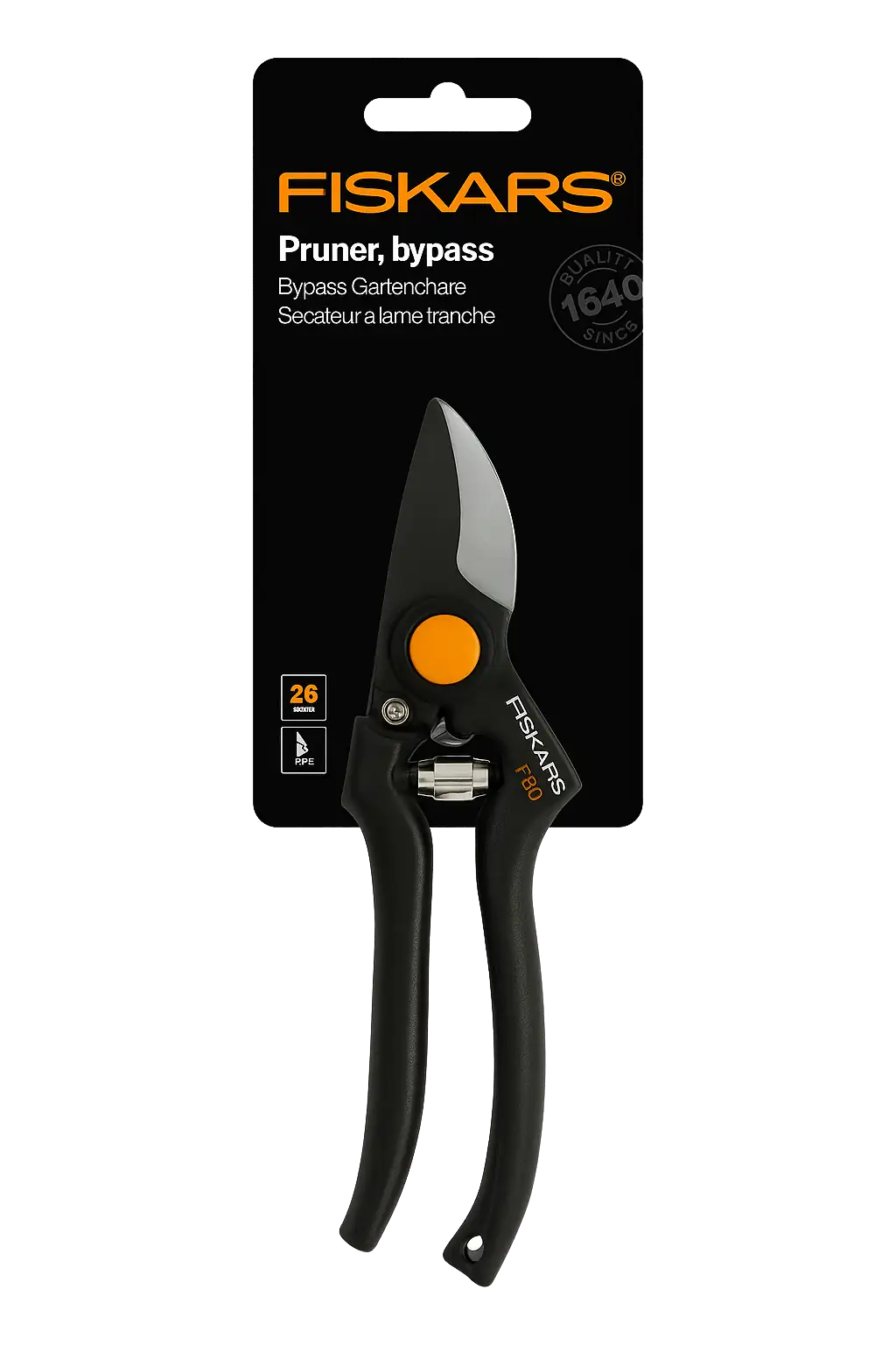 Fiskars Pro P90 bypass budama makası – 26 mm non-stick kaplı çelik bıçak