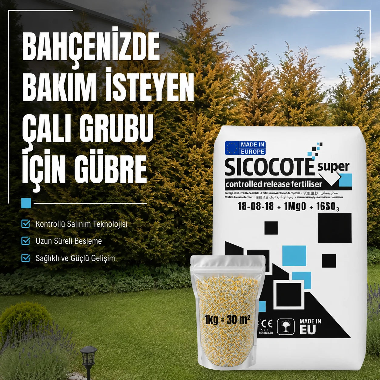 1 kg ağaç ve çalı gübresi paketi – 18-8-18 ve 18-22-5 NPK karışımı