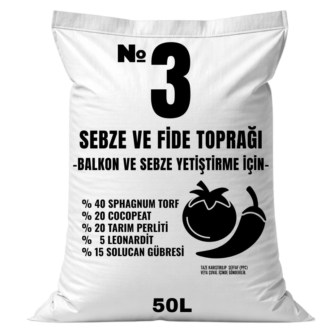 Sebze ve fide toprağı 50 litre – balkon ve sebze yatağı için karışım (No 3)