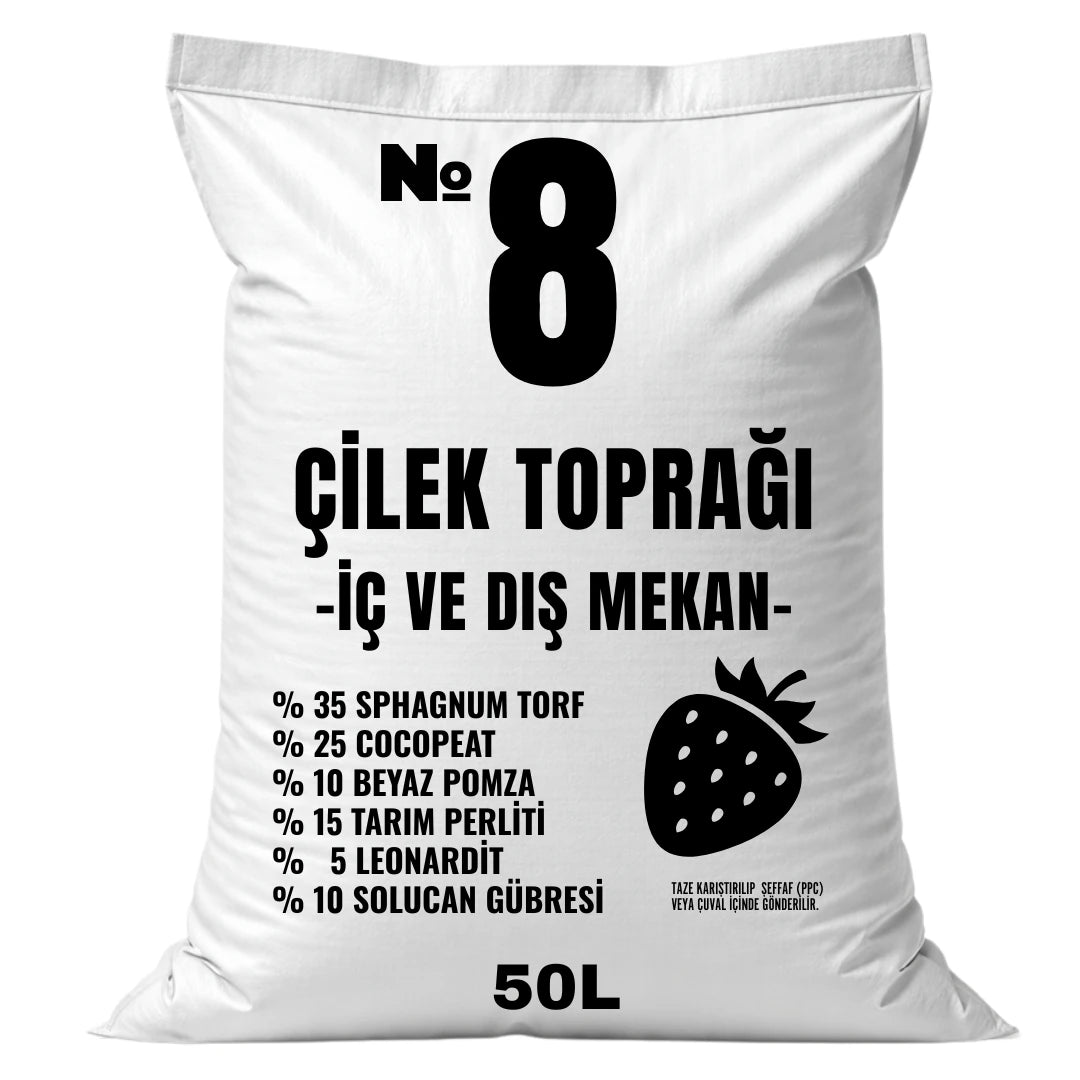 Çilek toprağı 50 litre – saksı, balkon ve sera için yetiştirme karışımı (No 8)