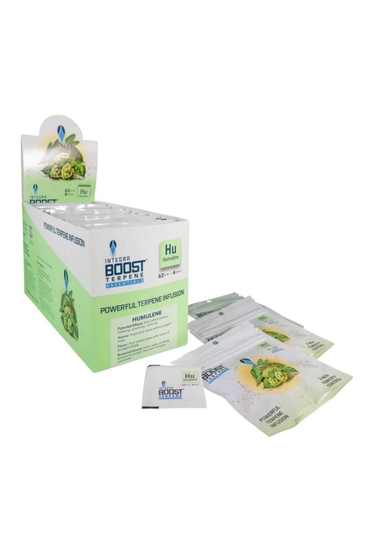 Integra Boost %62 humulene 4 gr – beyaz paket üzerinde terpen adı ve Integra Boost yazısı