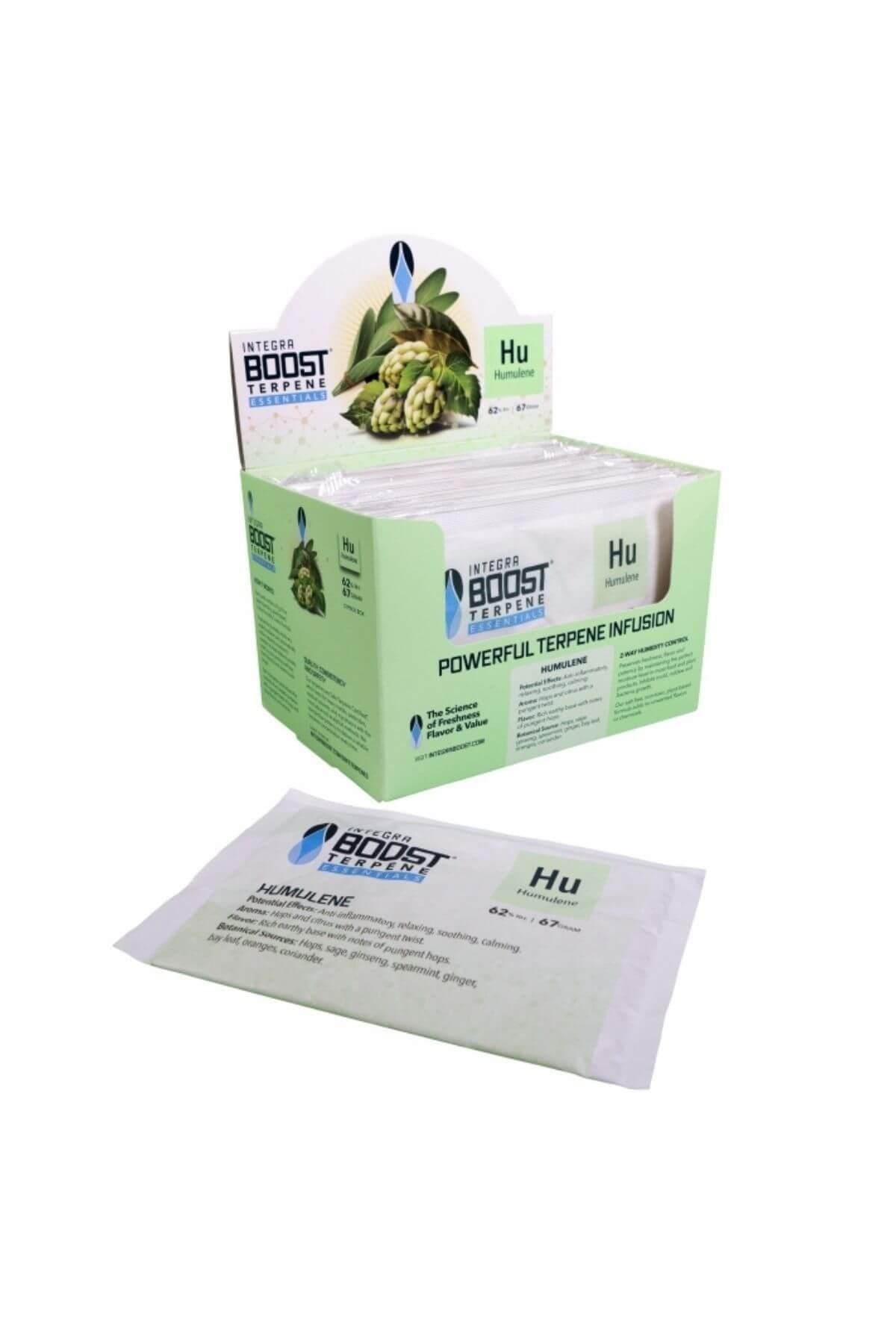 Integra Boost %62 humulene 67 gr – beyaz paket üzerinde terpen adı ve Integra Boost yazısı
