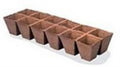 Jiffy 6x6 cm 12 gözlü torf viyol – geniş kare gözlü, birleşik açık kahverengi torf levha
