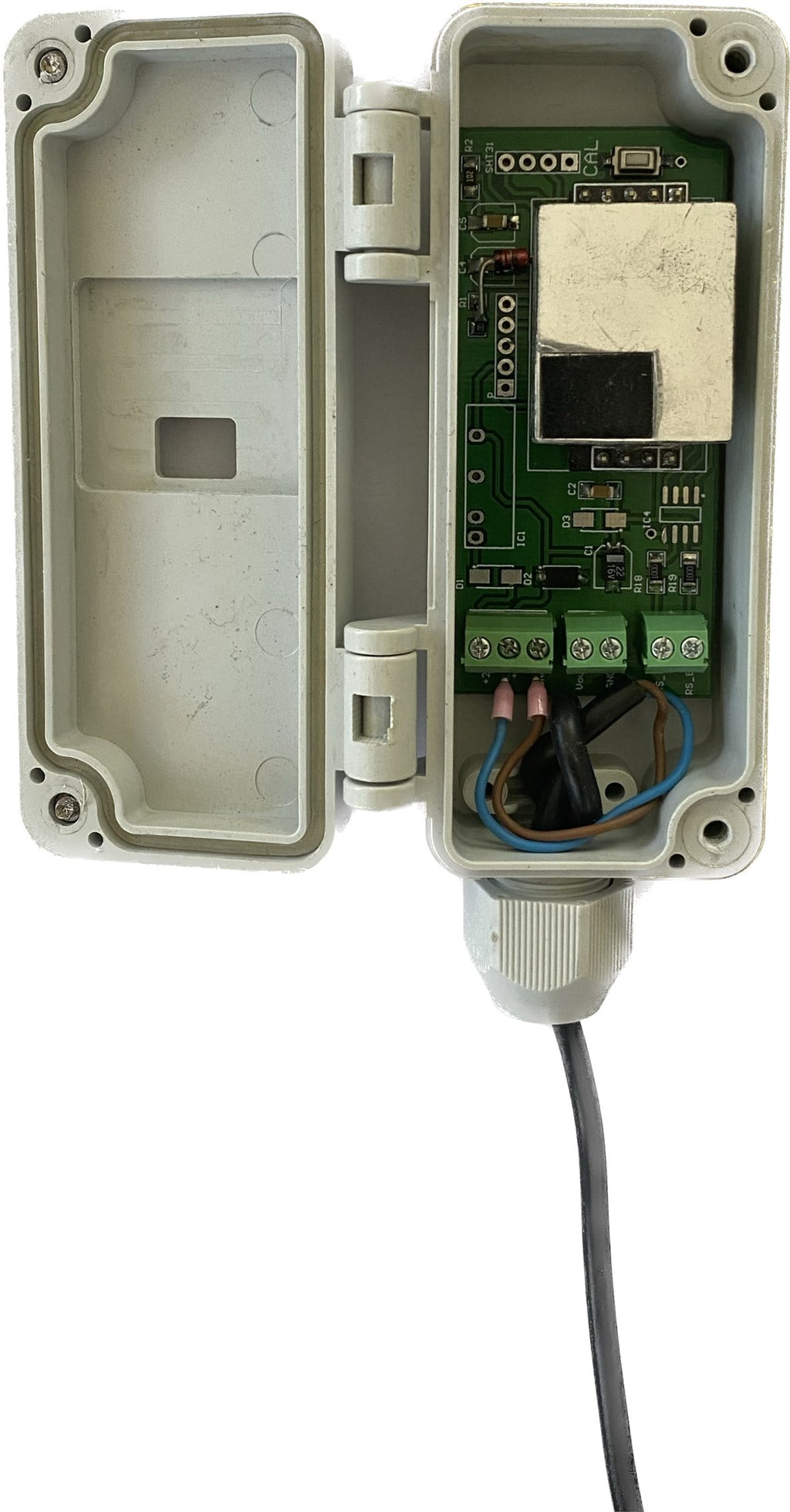 Kızılötesi CO2 Sensörü, 0-4 V DC Gerilim Sinyalli – 0–5000 ppm, Ray Montajlı Kutu