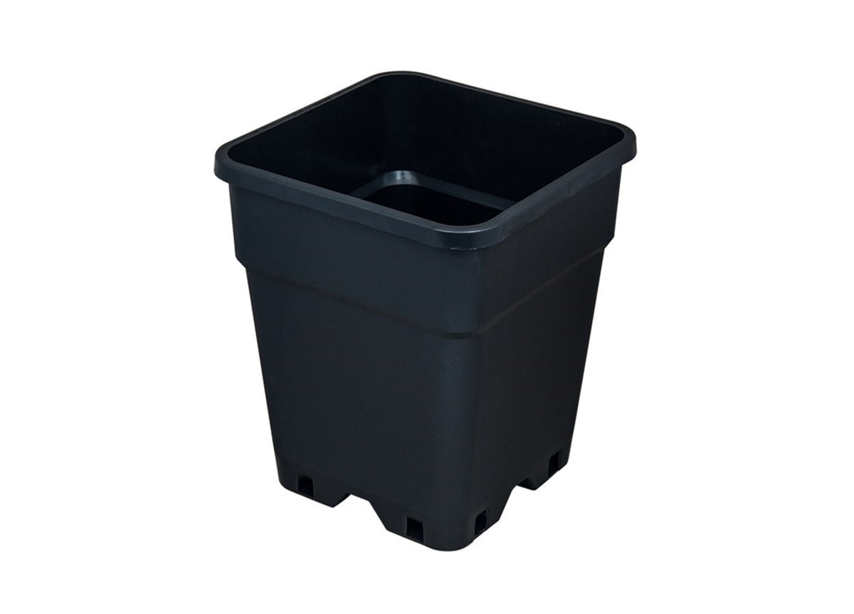 Enjeksiyon Kalıplı Kare Saksı, Siyah – 10 Boy Seçeneği, 0,5 L ile 30 L Arası
