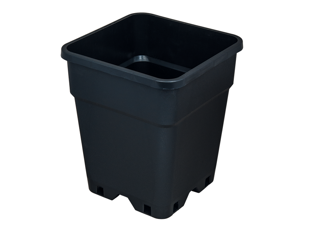 Enjeksiyon Kalıplı Kare Saksı, Siyah – 10 Boy Seçeneği, 0,5 L ile 30 L Arası