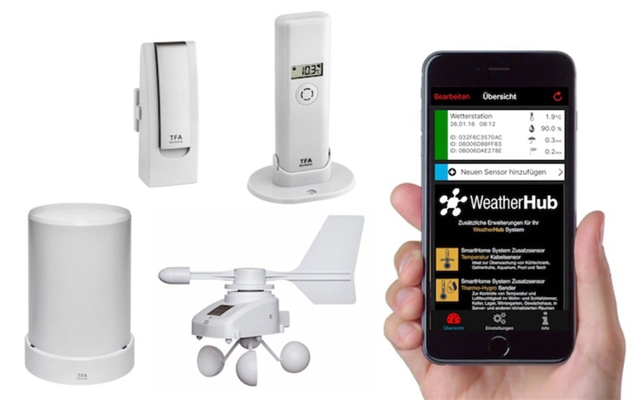 TFA Dostmann 31.4005.02 WeatherHub Seti – Yağış, Rüzgâr, Sıcaklık ve Nemi Telefona Aktarır