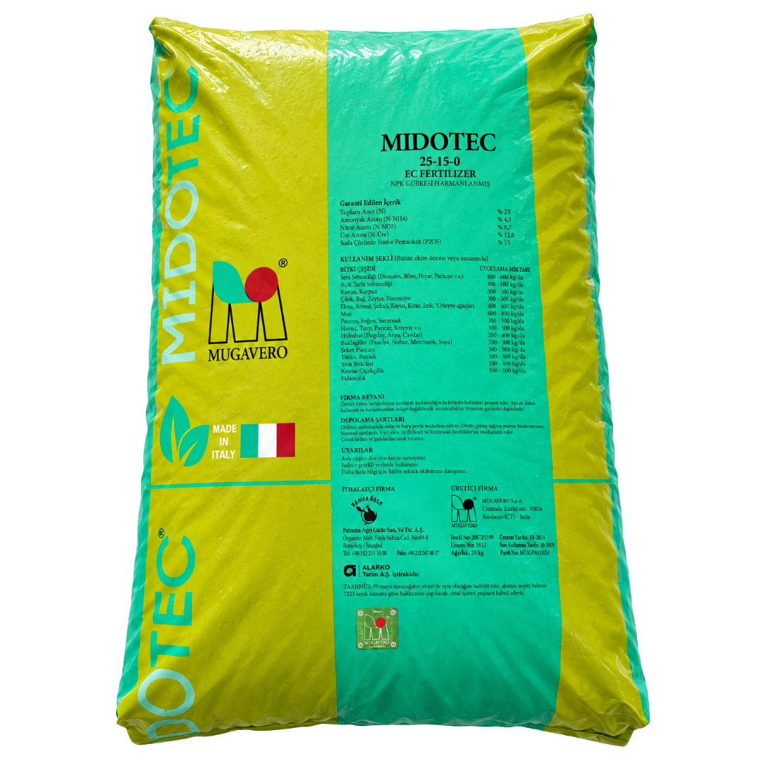 MIDOTEC 25-15-0 Granül NP Gübre 25 kg – DMPP İnhibitörlü