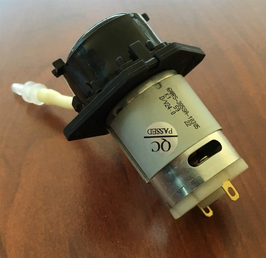 24 Volt DC Küçük Hortum Pompası – Peristaltik, Saatte 3 Litre, Pharmed BPT Hortum, 5 W