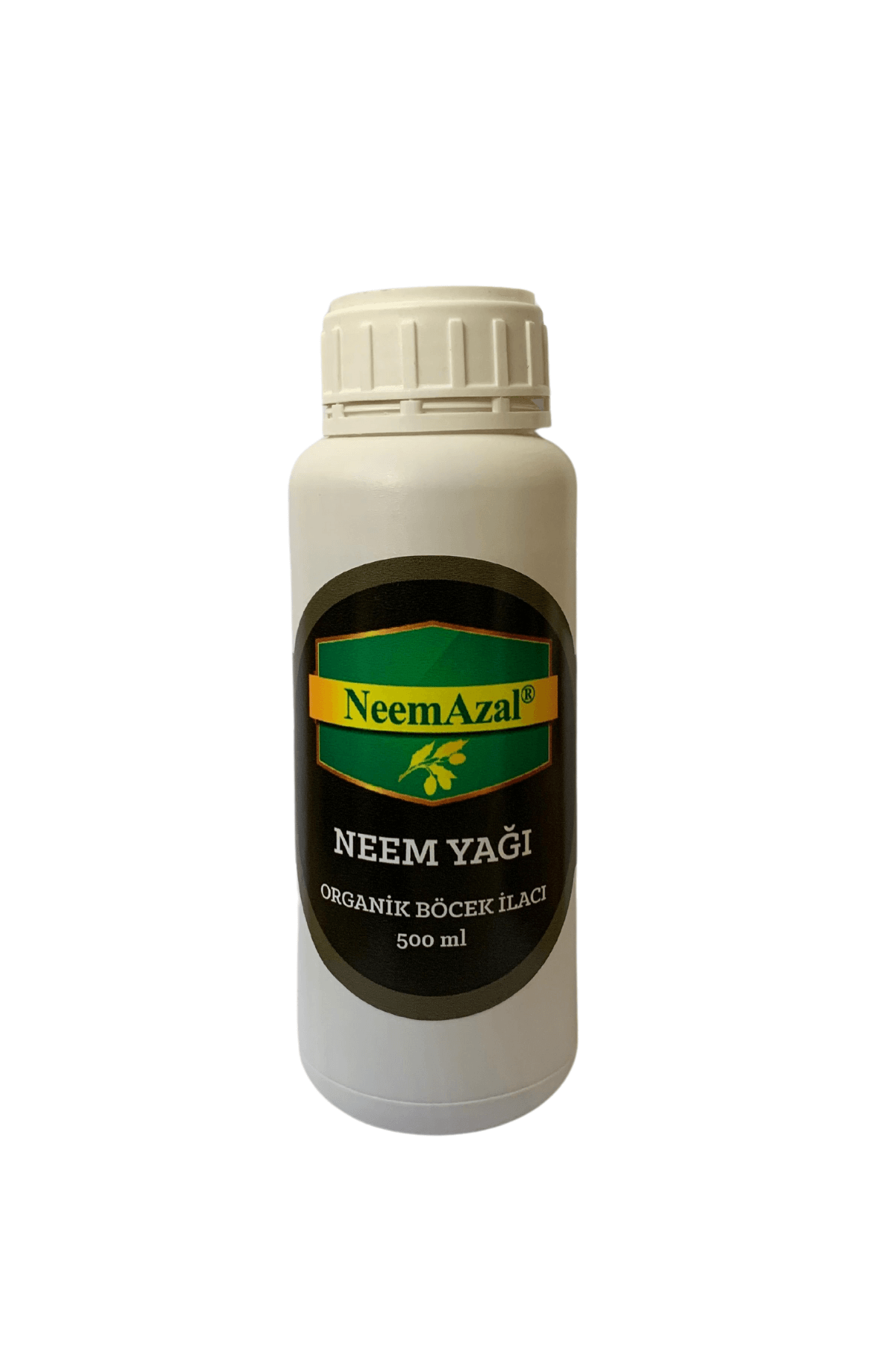 NeemAzal T/S 500 ml – büyük boy şişe ambalaj, kulplu gövde ve NeemAzal T/S ürün etiketi