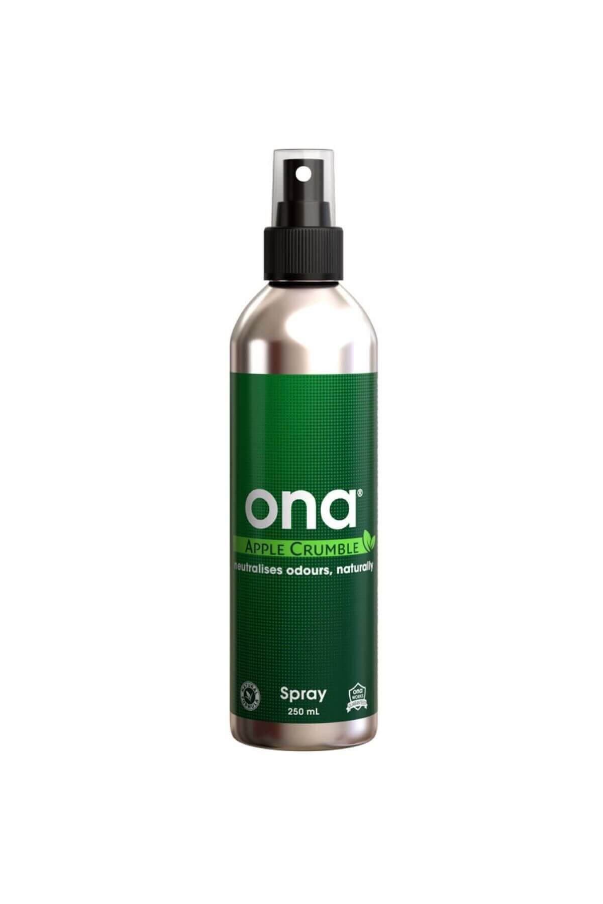 ONA sprey elma 250 ml – püskürtme başlıklı beyaz şişe, ONA logosu ve renkli ürün etiketi görünüyor
