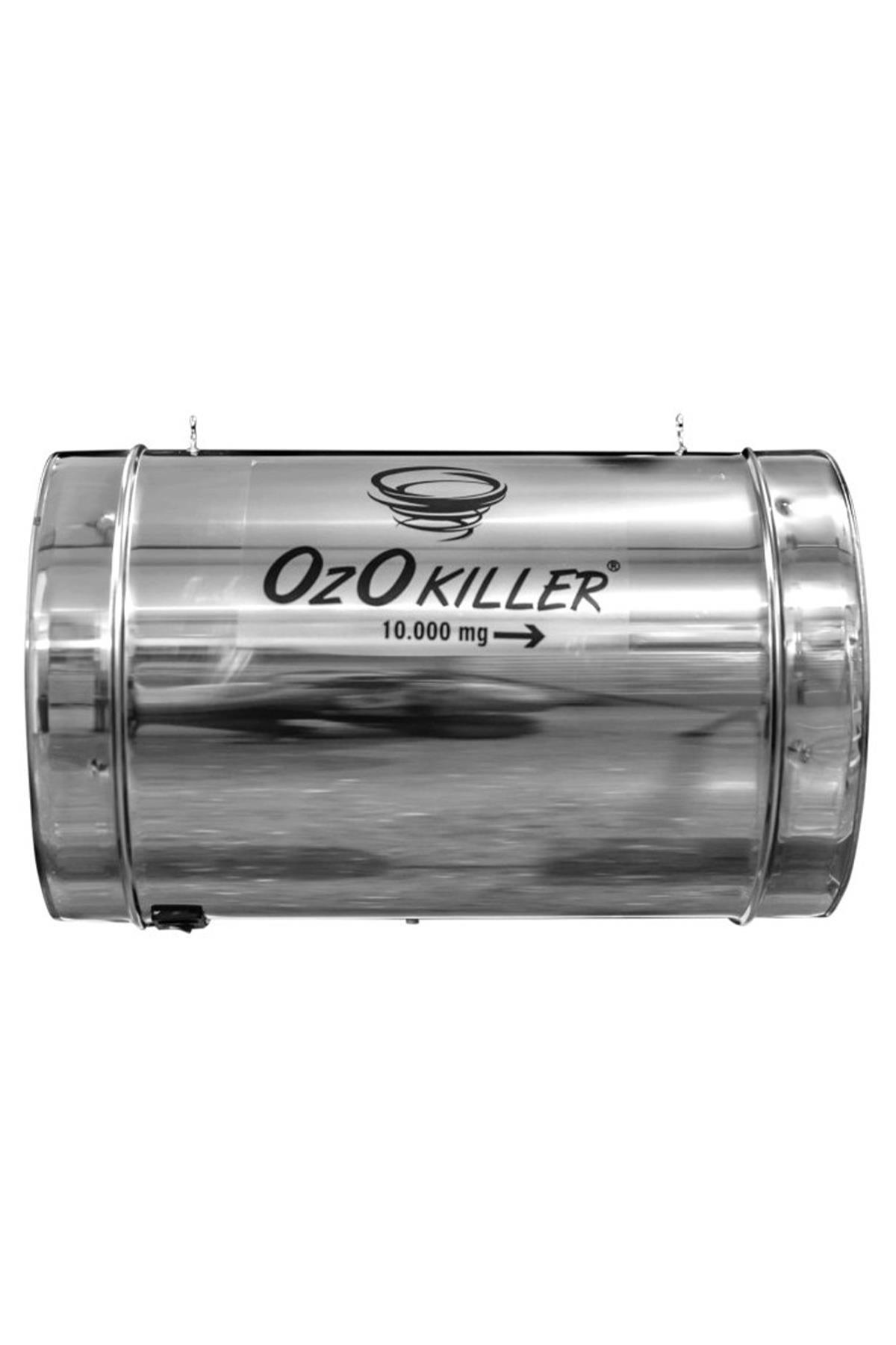 Ozokiller 250 mm ozon jeneratörü – geniş çaplı metal gövde, kanal flanşı ve üstte kontrol kutusu