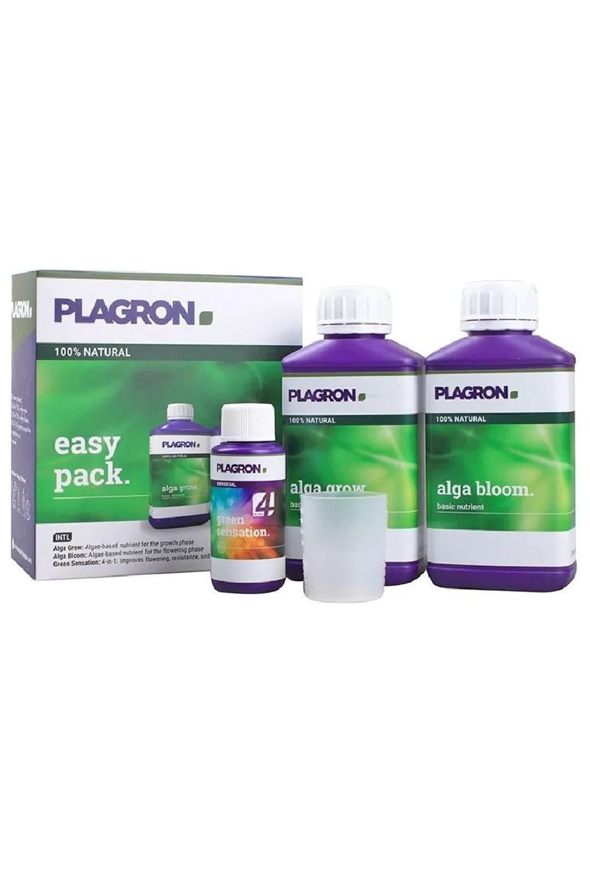 Plagron Easy Pack Organic – üç adet Plagron besin şişesi ve karton ambalajıyla birlikte ürün görseli