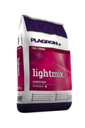 Plagron Light Mix 50 litre beyaz mor çuval – koyu kırmızı şeritli ön yüz, substrate baskılı