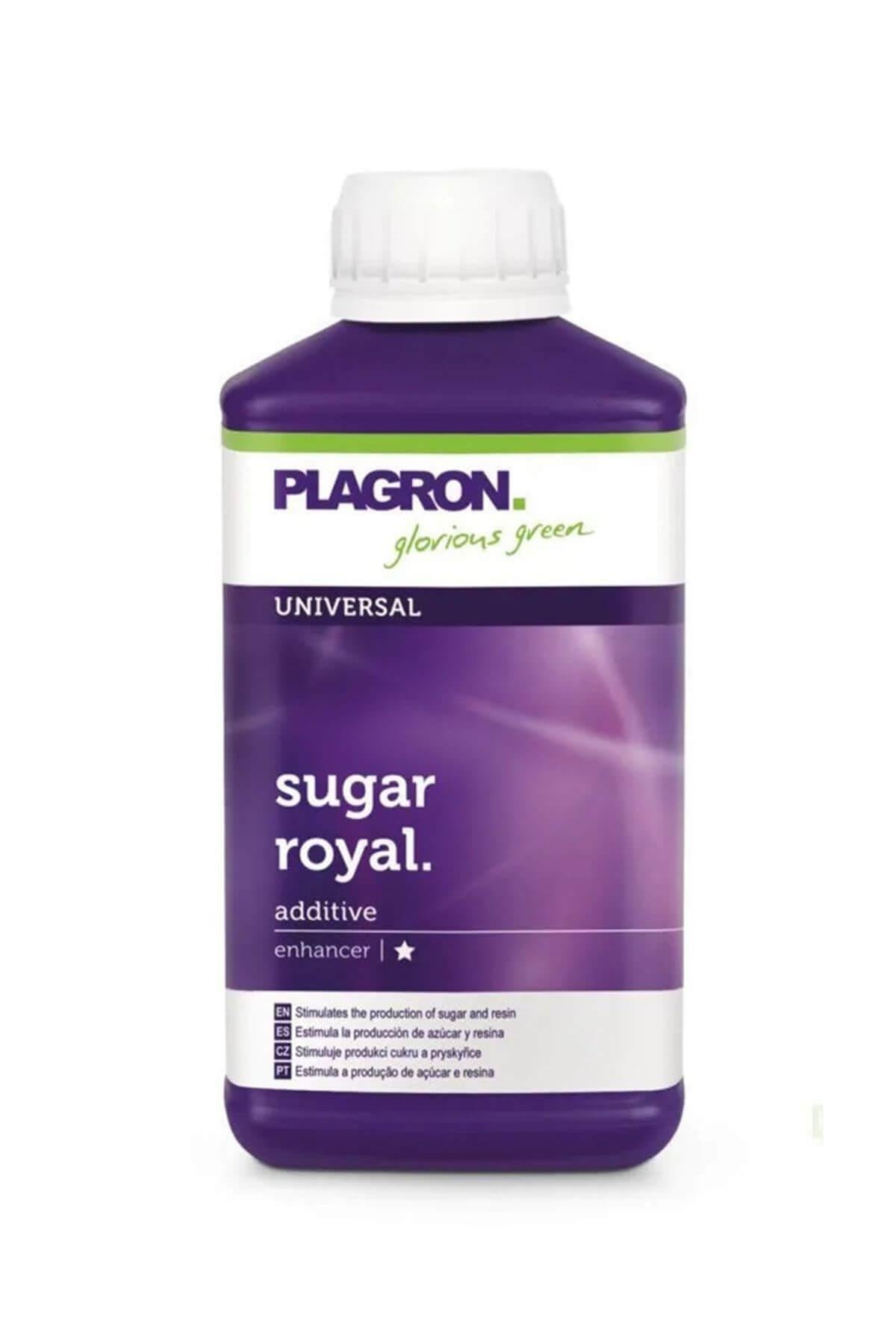 Plagron Sugar Royal 500 ml – beyaz şişe, Plagron logosu ve Sugar Royal yazılı mor renkli ürün etiketi