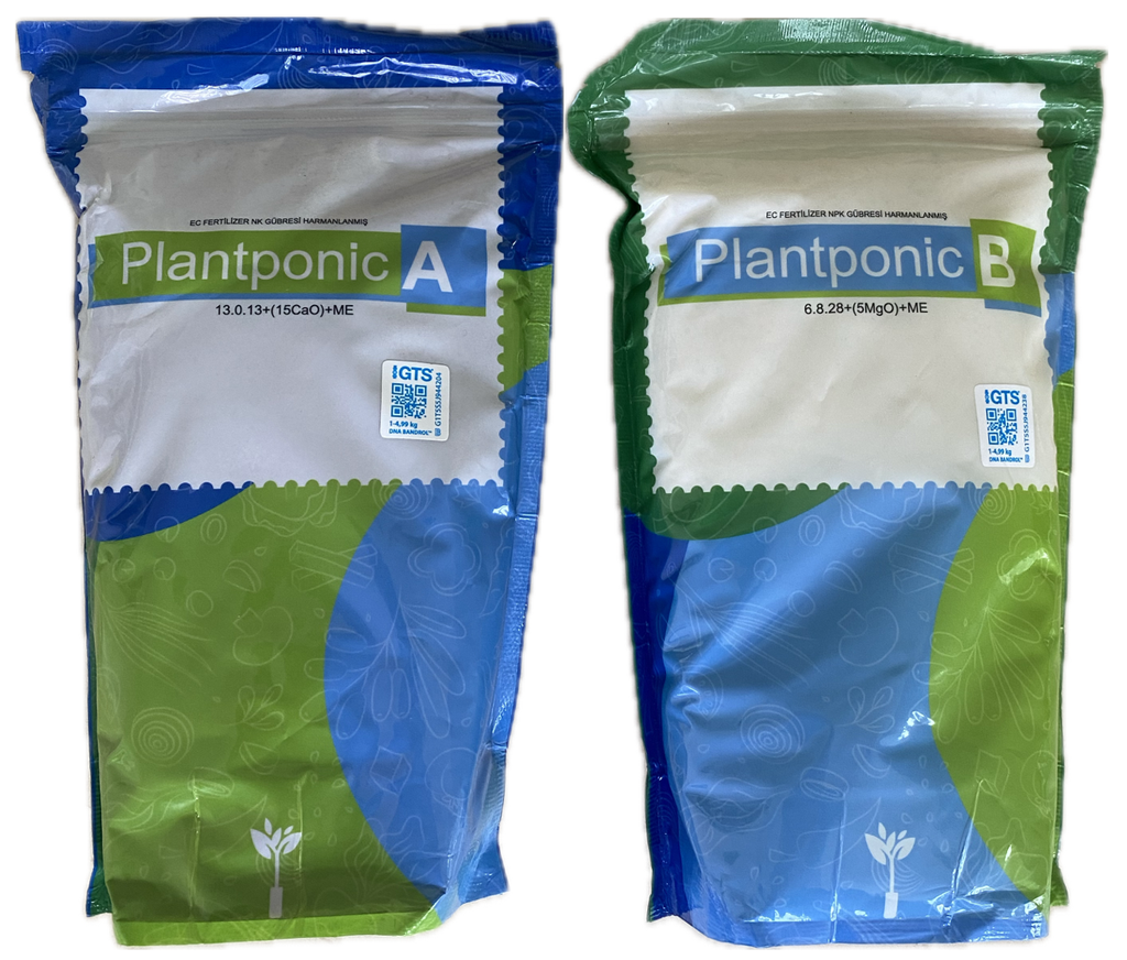 İki Bileşenli Toz Hidroponik Besin Plantponic A ve B – 1,25 kg, 5 kg veya 25 kg Set