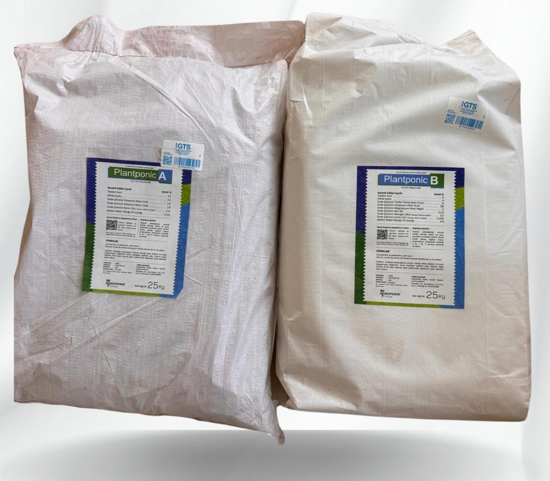 İki Bileşenli Toz Hidroponik Besin Plantponic A ve B – 1,25 kg, 5 kg veya 25 kg Set