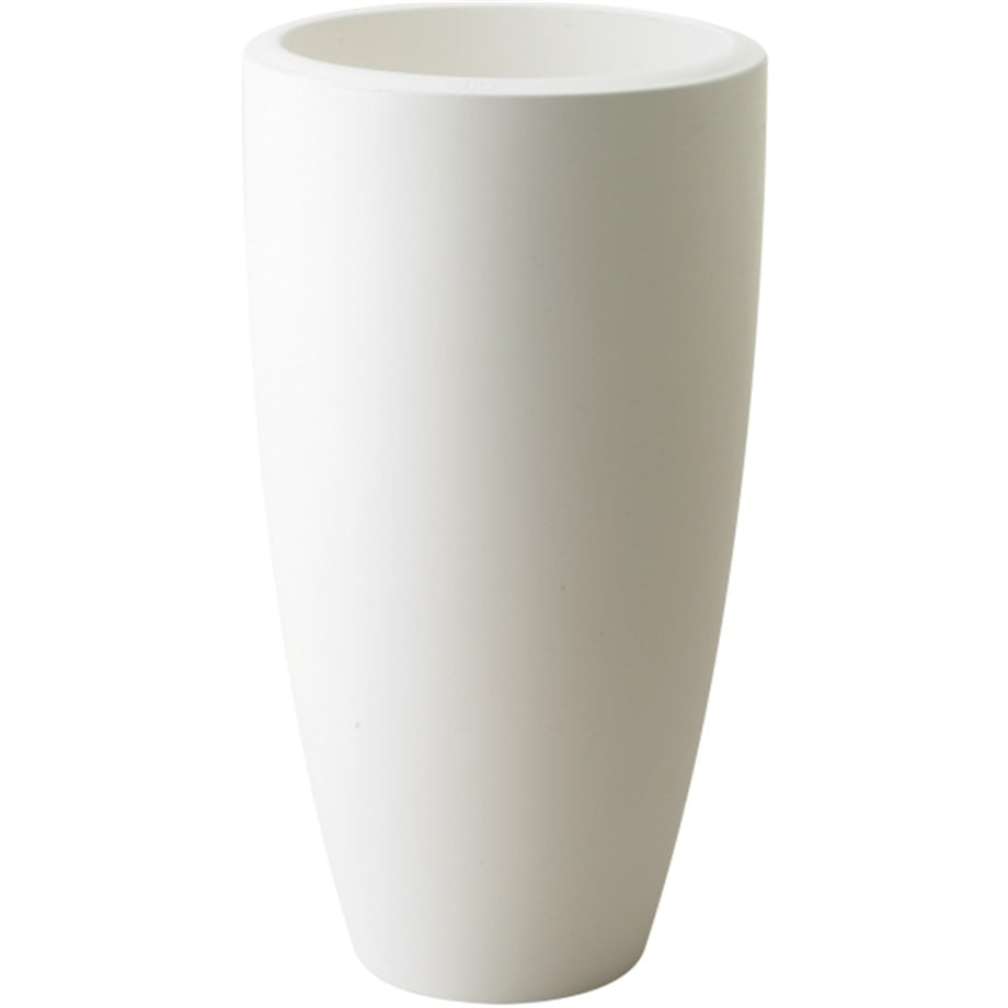 90 cm Boyunda Elho Pure Soft Round High 50 Saksı – 38 L, Çift Cidarlı, Beyaz/Antrasit