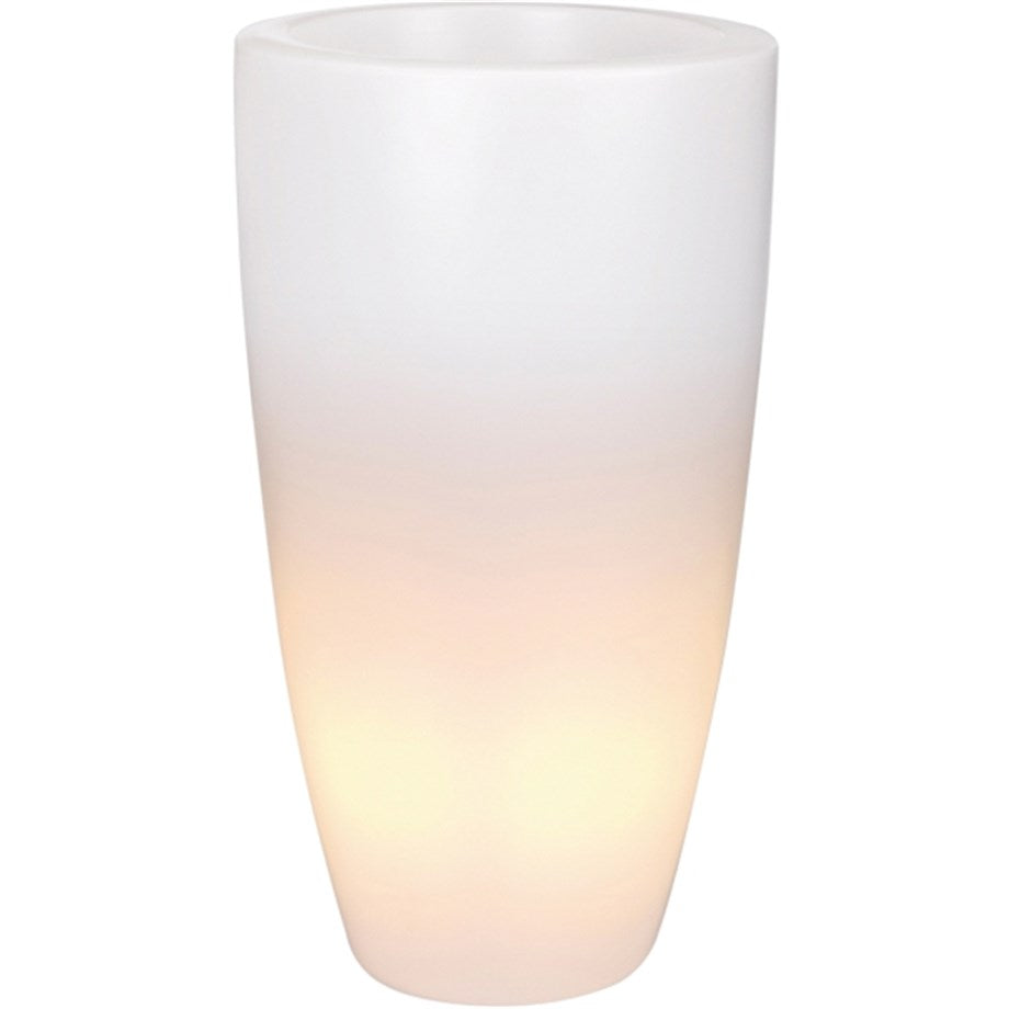 Işıklı Elho Pure Soft Round High Light Saksı – Şeffaf Gövde, LED Modül, 40 × 70 cm