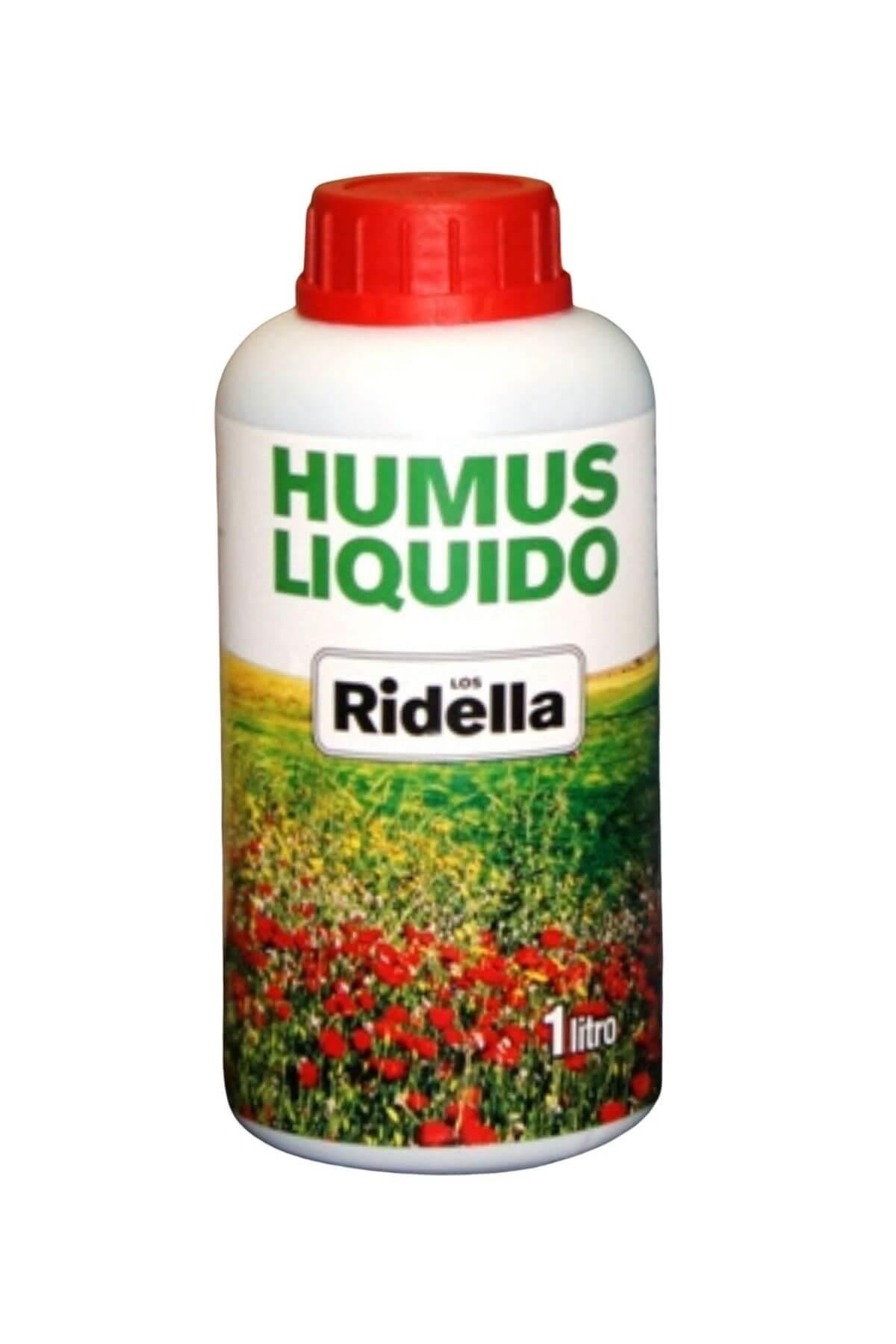 Ridella sıvı solucan gübresi 1 litrelik beyaz şişe – kırmızı kapak, gelincik tarlası fotoğraflı etiket