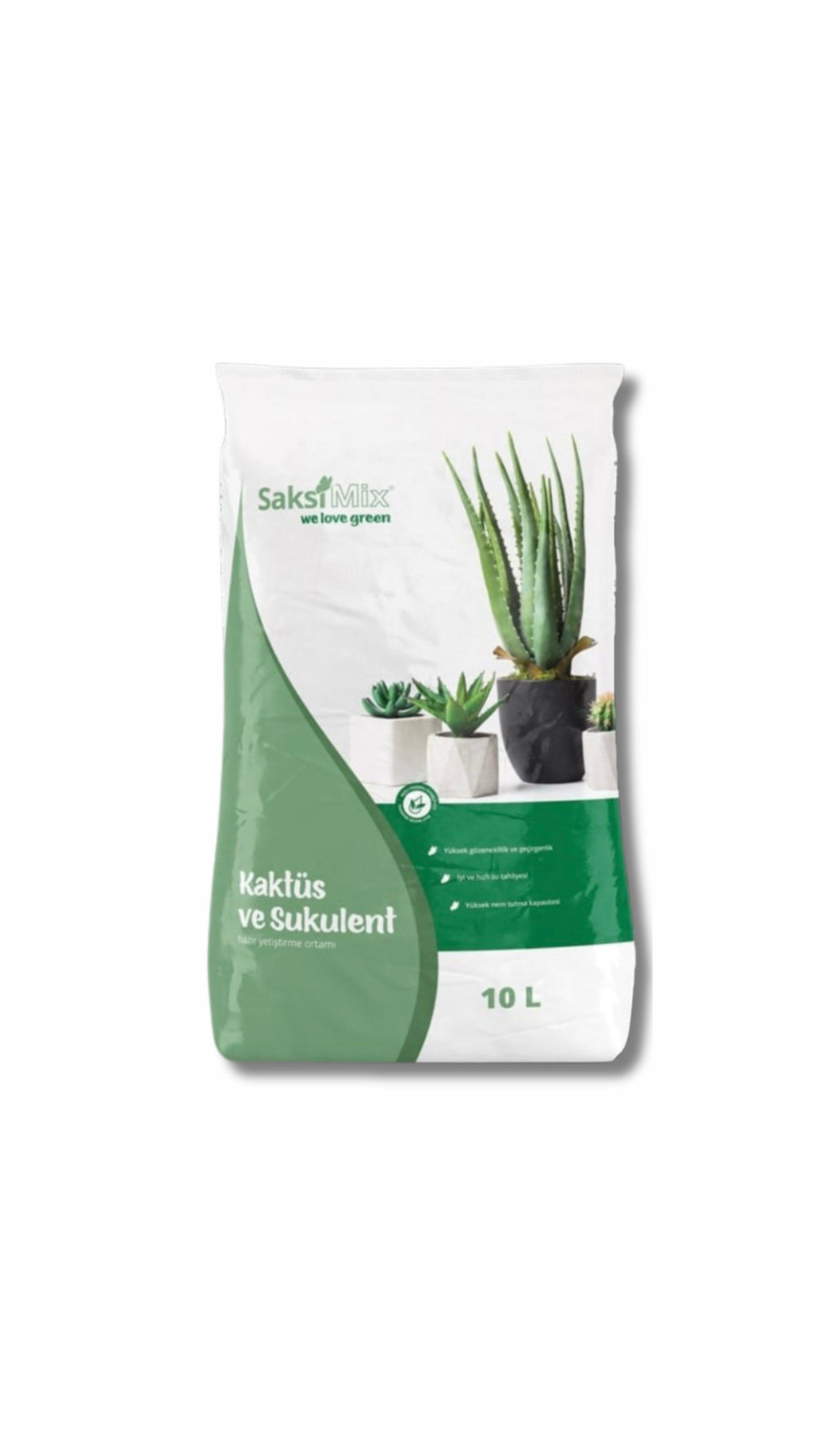 Suyu Hızla Süzen Kaktüs ve Sukulent Harcı Saksı Mix – 10 Litre, Volkanik Taneli, Gübreli