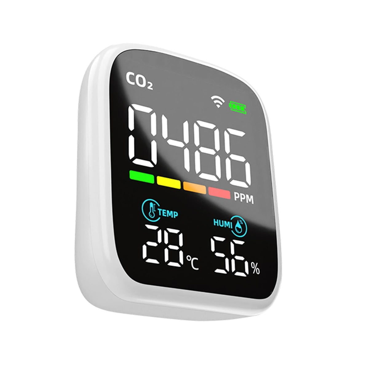 Telefondan İzlenen Kızılötesi CO₂ Ölçer PV28-AW – Wi-Fi, Renkli Ekranlı, Isı ve Nem