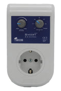 SMSCOM Smart MK2 6,5 A – beyaz gövdeli fan kontrol cihazı, ayar düğmesi ve prob kablosu