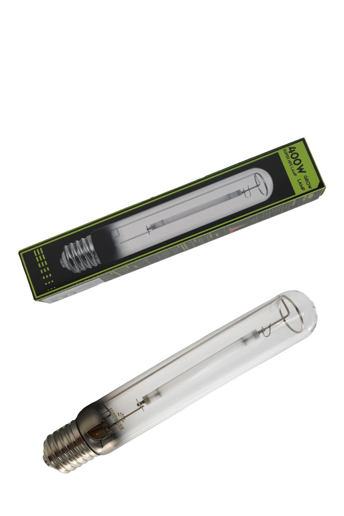 Süper HPS/SHP 400 W Bloom Grow ampul – orta boy sodyum lamba ve E duylu vidalı bağlantı detayı