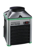 Tecoponic HY500 chiller – beyaz gövdeli su soğutucu ve ısıtıcı ünitesi, kontrol paneli ve bağlantıları