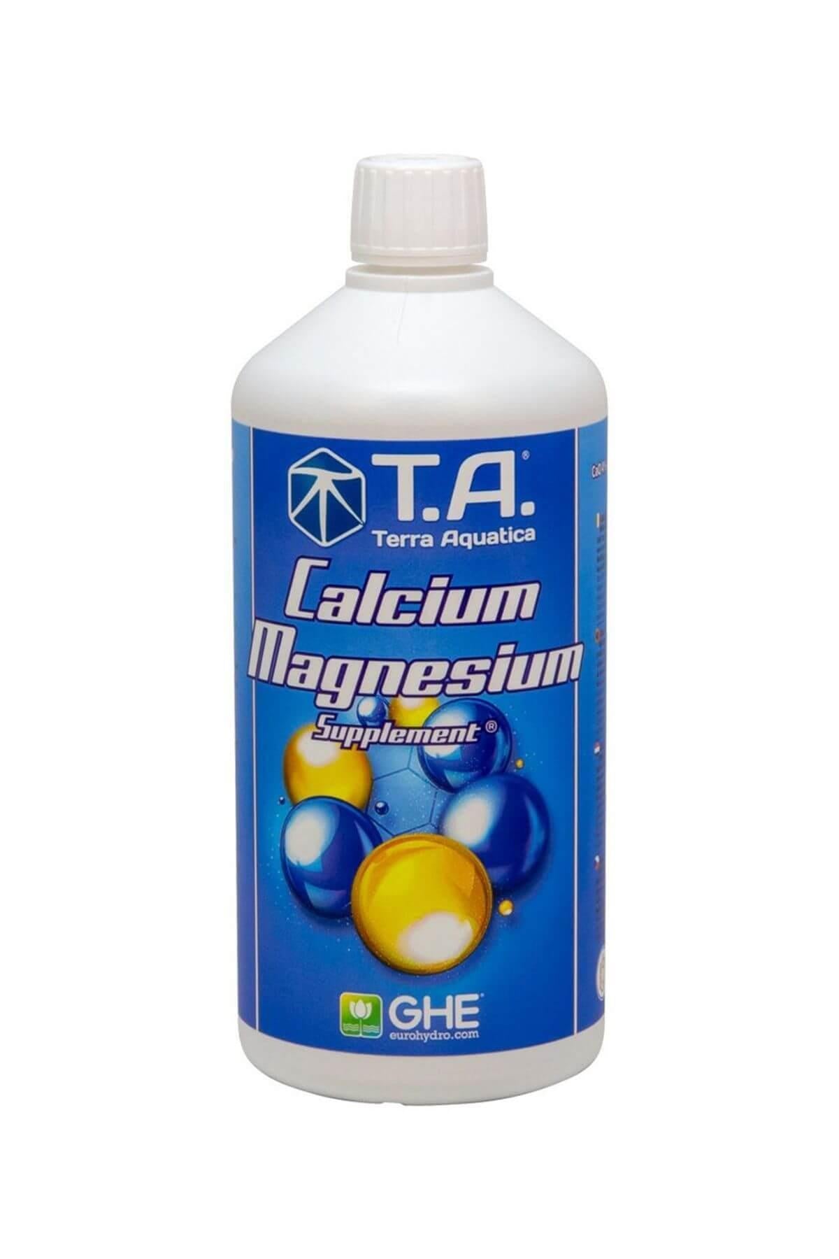 Terra Aquatica Calcium Magnesium Supplement 1 litre – beyaz şişe, mavi etiket ve Cal-Mag yazısı bulunan ambalaj