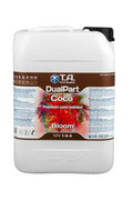 Terra Aquatica DualPart Coco Bloom 10 litre – kahverengi etiketli beyaz şişe, kırmızı çiçek görseli ve Coco yazısı
