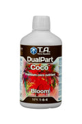 Terra Aquatica DualPart Coco Bloom 500 ml – kahverengi etiketli beyaz şişe, kırmızı çiçek görseli ve Coco yazısı