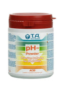 Terra Aquatica pH Down Powder 250 gr – beyaz kapaklı kutu ya da poşette toz ürün ve pH Down Powder yazısı